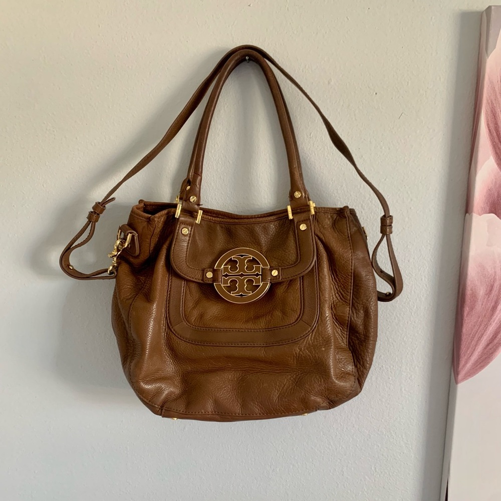 Tory Burch • Amanda Classic Dark Camel Hobo Bag • Purse • Retail $598 - Picture 12 of 15